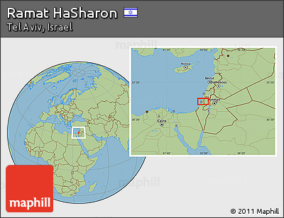Savanna Style Location Map of Ramat HaSharon