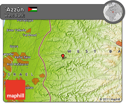 Physical Map of `Azzūn