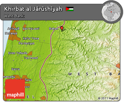 Physical Map of Khirbat Al Jārūshīyah