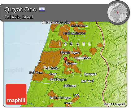 Physical Map of Qiryat Ono