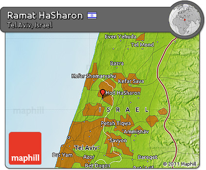 Physical Map of Ramat HaSharon