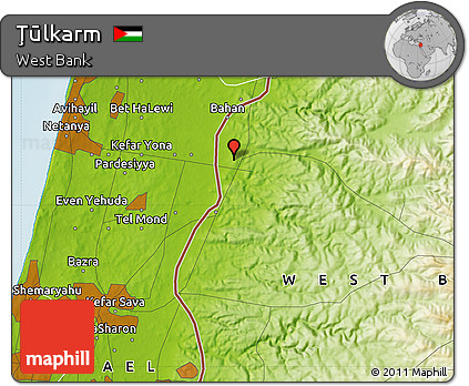 Physical Map of Ţūlkarm