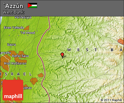 Physical Map of `Azzūn