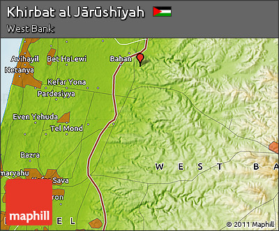 Physical Map of Khirbat Al Jārūshīyah