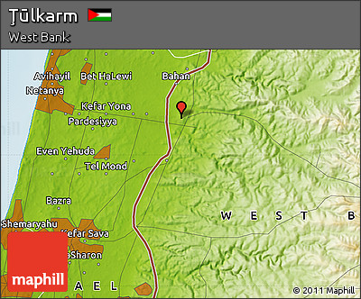 Physical Map of Ţūlkarm