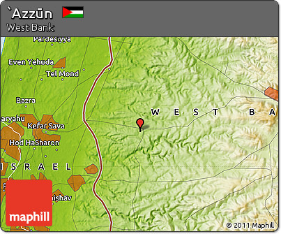 Physical Map of `Azzūn