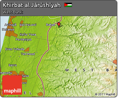 Physical Map of Khirbat Al Jārūshīyah