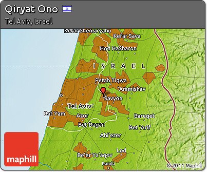 Physical Map of Qiryat Ono