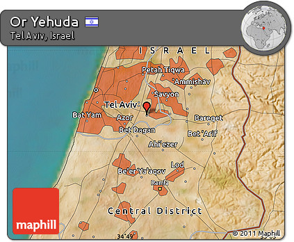 Satellite Map of Or Yehuda