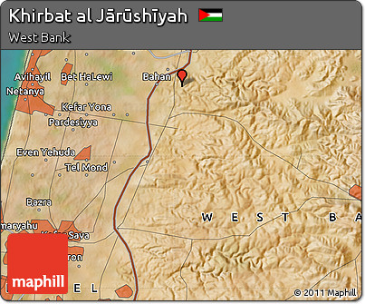Satellite Map of Khirbat Al Jārūshīyah
