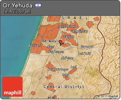 Satellite Map of Or Yehuda