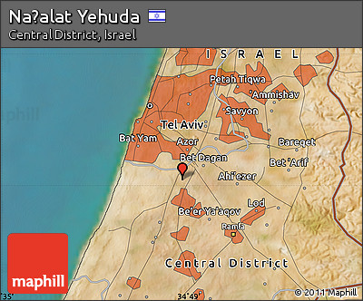 Satellite Map of Naẖalat Yehuda