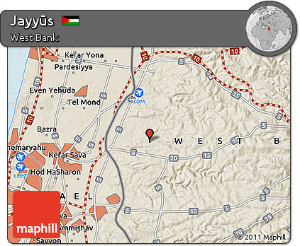 Shaded Relief Map of Jayyūs