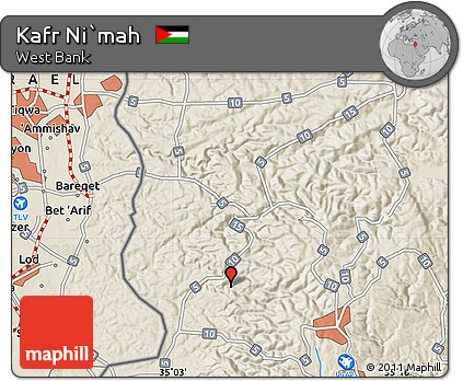 Shaded Relief Map of Kafr Ni`mah