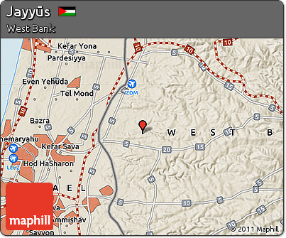 Shaded Relief Map of Jayyūs