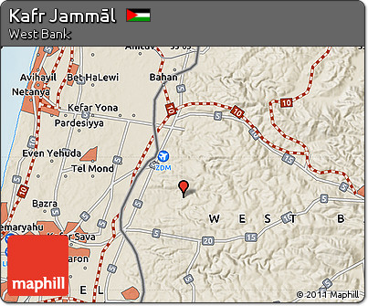 Shaded Relief Map of Kafr Jammāl