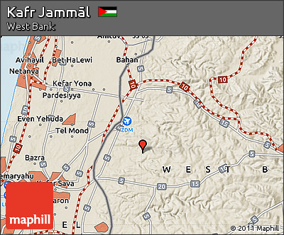 Shaded Relief Map of Kafr Jammāl