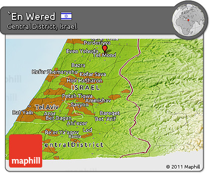 Physical Panoramic Map of `En Wered