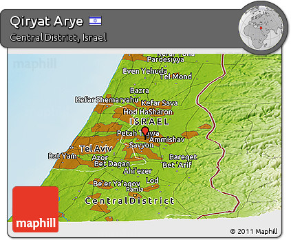 Physical Panoramic Map of Qiryat Arye