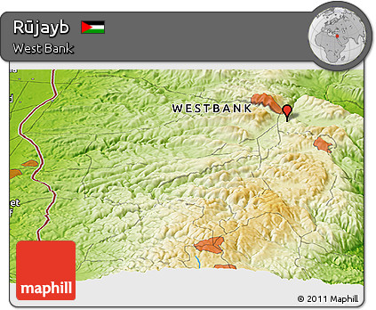 Physical Panoramic Map of Rūjayb