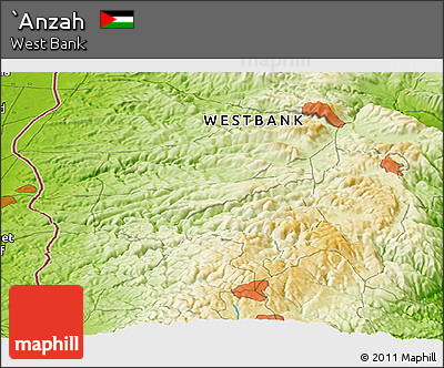 Physical Panoramic Map of `Anzah