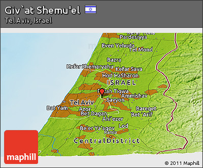 Physical Panoramic Map of Giv`at Shemu'el