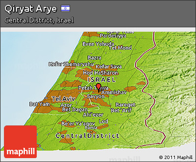 Physical Panoramic Map of Qiryat Arye