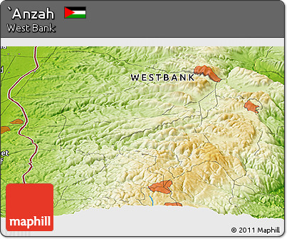 Physical Panoramic Map of `Anzah