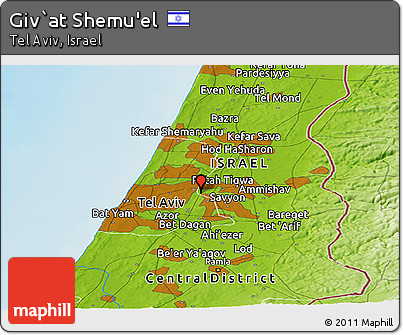Physical Panoramic Map of Giv`at Shemu'el