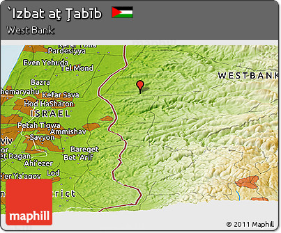 Physical Panoramic Map of `Izbat Aţ Ţabīb