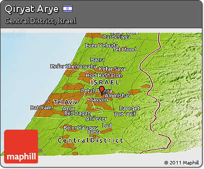 Physical Panoramic Map of Qiryat Arye