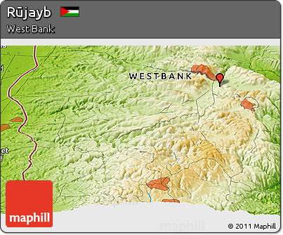Physical Panoramic Map of Rūjayb