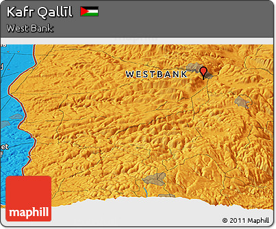 Political Panoramic Map of Kafr Qallīl
