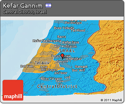Political Panoramic Map of Kefar Gannim