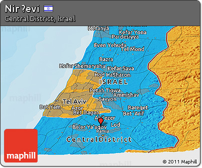 Political Panoramic Map of Nir Ẕevi