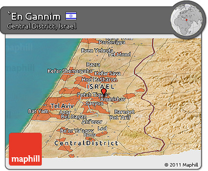 Satellite Panoramic Map of `En Gannim