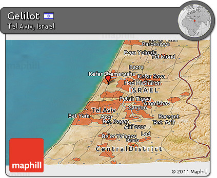 Satellite Panoramic Map of Gelilot