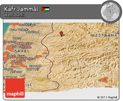 Satellite Panoramic Map of Kafr Jammāl