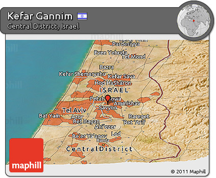 Satellite Panoramic Map of Kefar Gannim