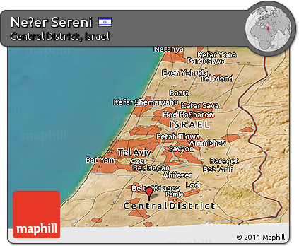 Satellite Panoramic Map of Neẕer Sereni