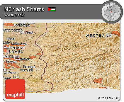 Satellite Panoramic Map of Nūr Ash Shams