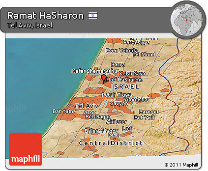 Satellite Panoramic Map of Ramat HaSharon