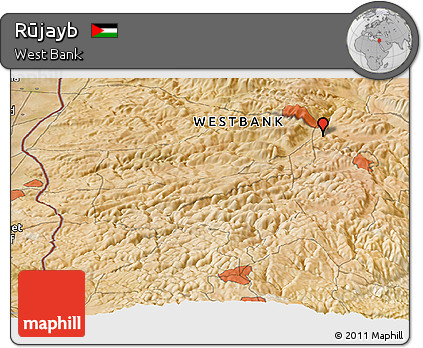 Satellite Panoramic Map of Rūjayb