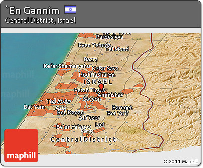 Satellite Panoramic Map of `En Gannim