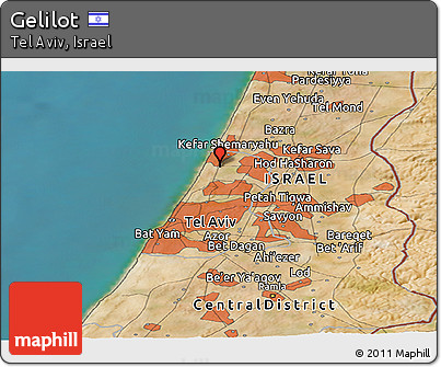 Satellite Panoramic Map of Gelilot