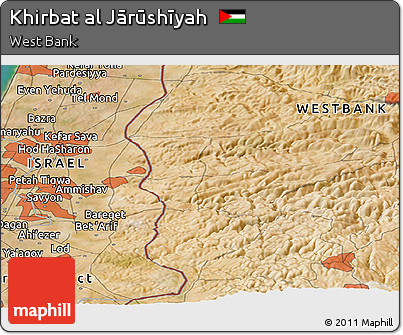 Satellite Panoramic Map of Khirbat Al Jārūshīyah