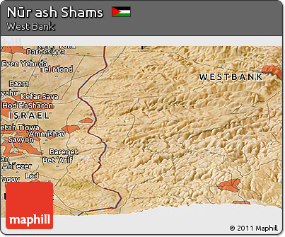 Satellite Panoramic Map of Nūr Ash Shams