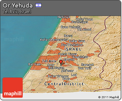 Satellite Panoramic Map of Or Yehuda