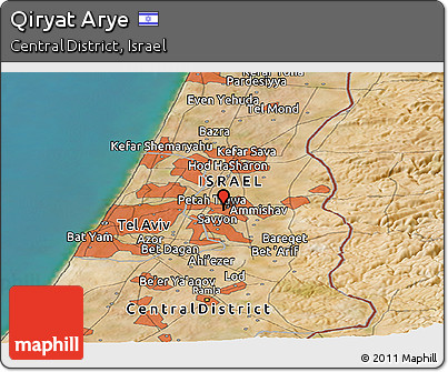 Satellite Panoramic Map of Qiryat Arye