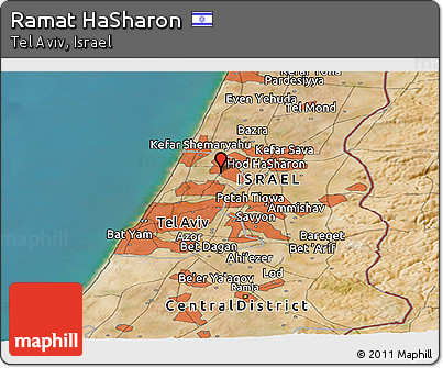Satellite Panoramic Map of Ramat HaSharon